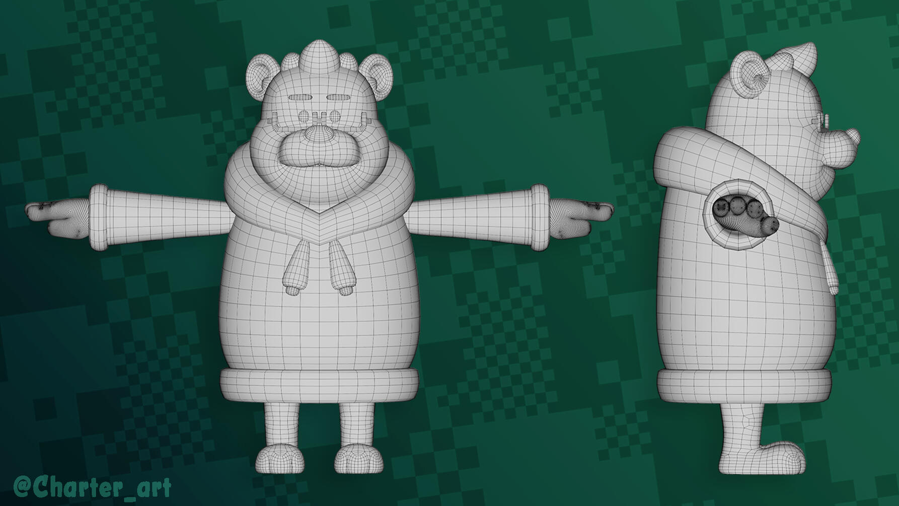 Alex 3D Model Wireframe